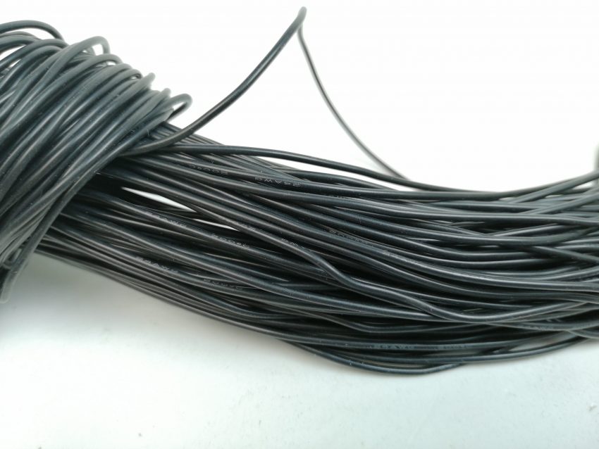 Провод силиконовый 24AWG, черный,  1 метр